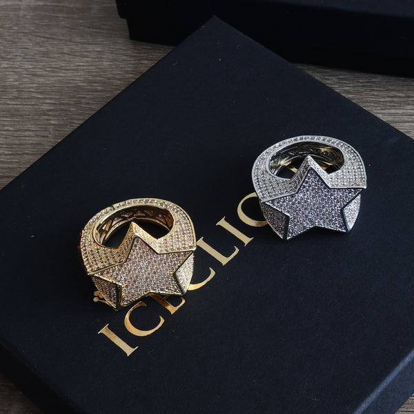 Fully Iced Star Ring