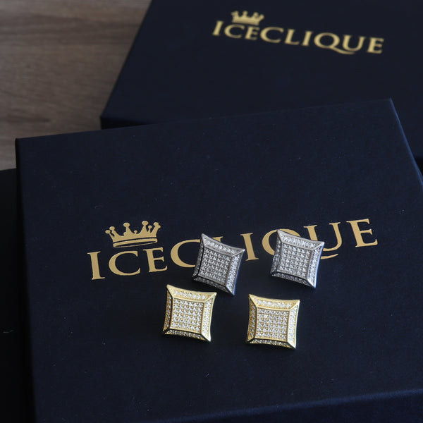 15mm Iced Square Earrings