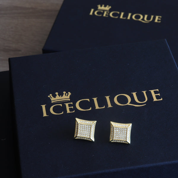 15mm Iced Square Earrings