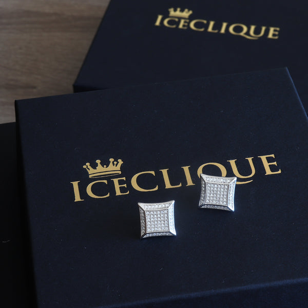 15mm Iced Square Earrings