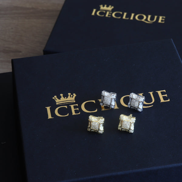 11mm Layered Square Earrings