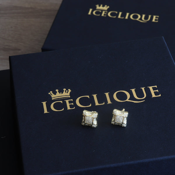 11mm Layered Square Earrings