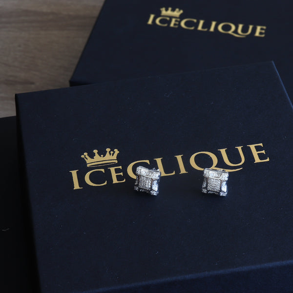 11mm Layered Square Earrings