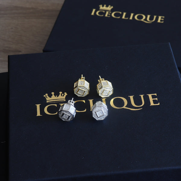 11mm Iced Screw Earrings