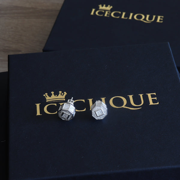 11mm Iced Screw Earrings