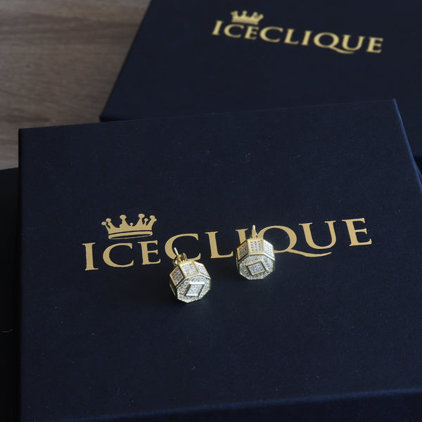 11mm Iced Screw Earrings